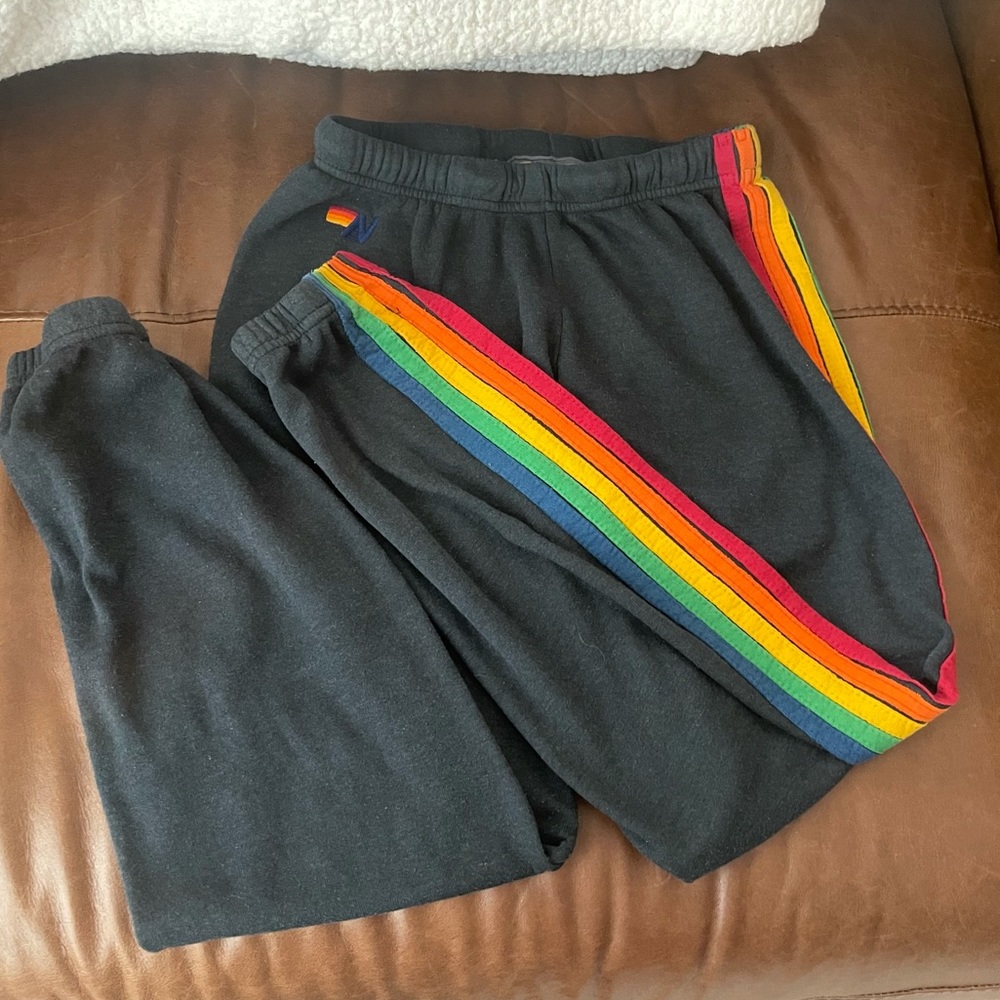Aviator Nation WOMEN'S 5 STRIPE SWEATS RAINBOW